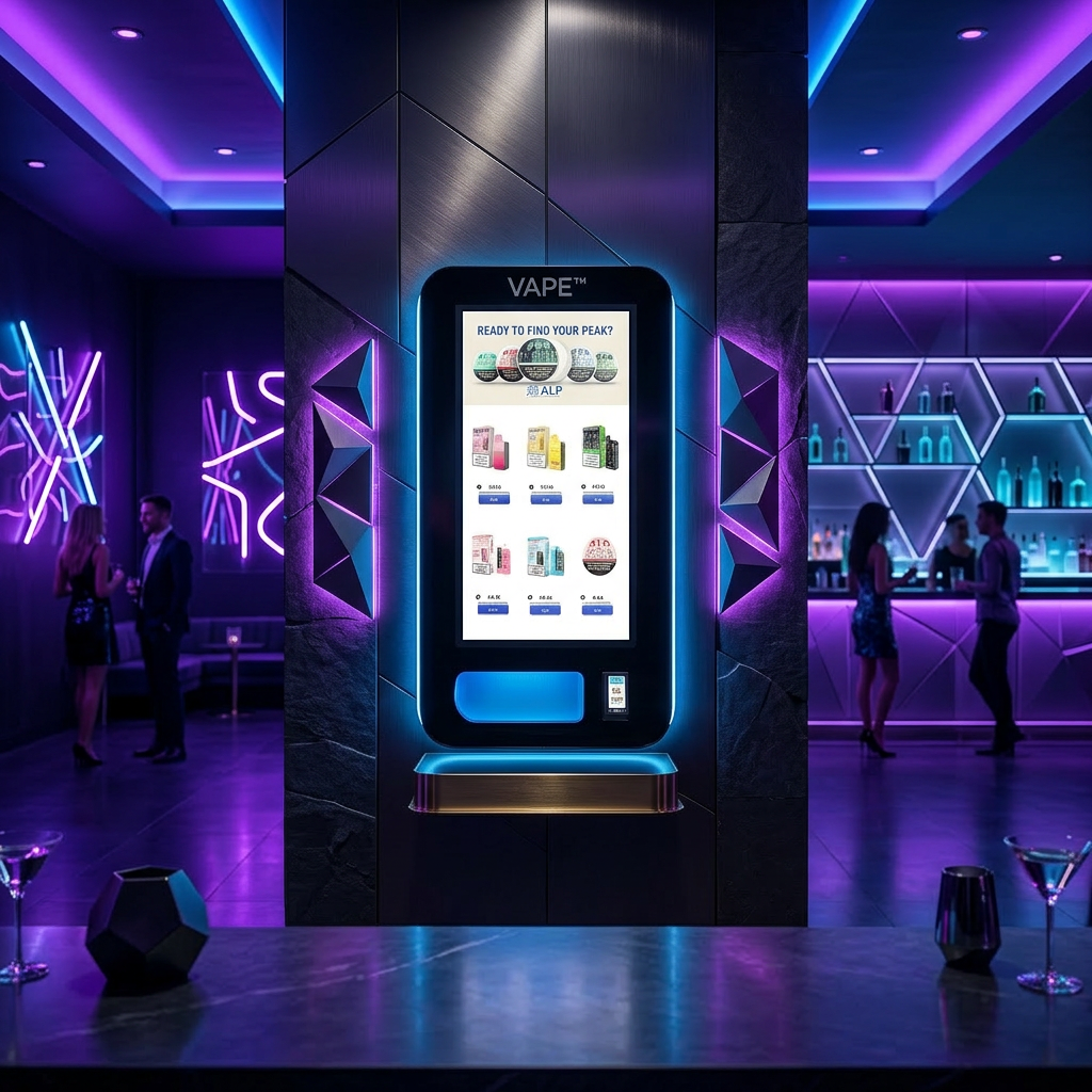 VAPETM vending machine in nightclub setting