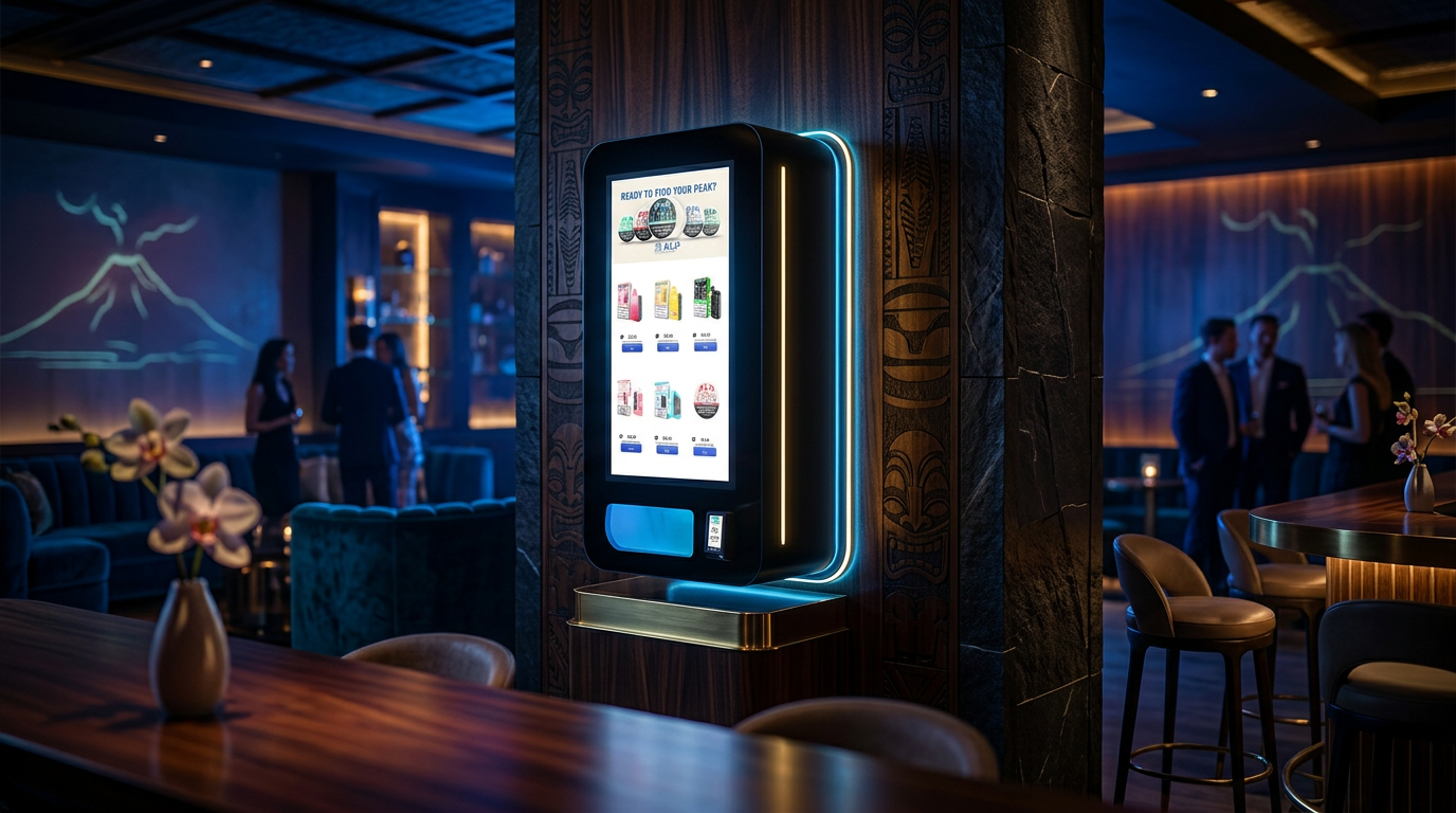 Premium vape vending machine in upscale venue